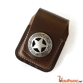 Bao da đựng quẹt Zippoo gắn thắt lưng bằng da thật PK-12