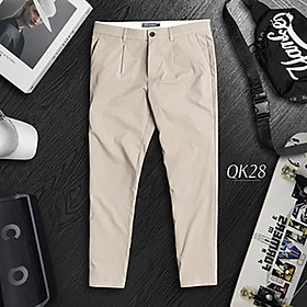 Quần Kaki Nam Chất Cao Cấp Siêu nhẹ Dáng Âu Phong Cách Công Sở VICERO  - QK28 BE - M