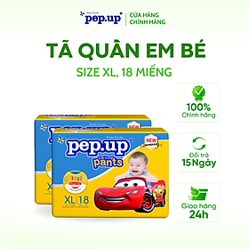 Combo 2 gói Tã/Bỉm Quần Em Bé Pep.up Cottony 3D Gói Trung Siêu Mềm Mại, Siêu Khô Thoáng, Kháng Khuẩn - size Xl 12-15kg