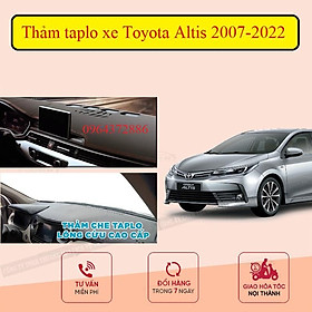 Thảm taplo chống nóng xe Toyota Altis 2007-2022+ nhung và da cao cấp, có chống trượt