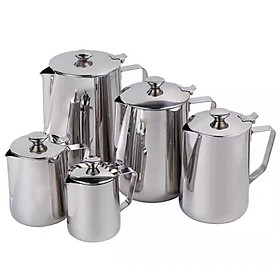 Mua CA INOX 304 CA ĐÁNH SỮA CÓ NẮP ĐẬY NHIỀU SIZE CAO CẤP MILK PITCHER INOX 304