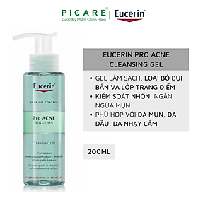 Gel Rửa Mặt Cho Da Dầu Mụn Eucerin ProAcne Solution Cleansing Gel 200ml