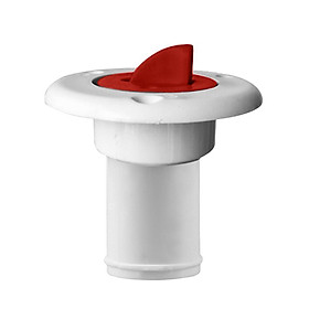 White Nylon Marine Boat Yacht Caravan Fuel/Gas/Petrol/Diesel Deck Filler for 38mm 1 1/2'' Hose Socket with Red Keyless Cap