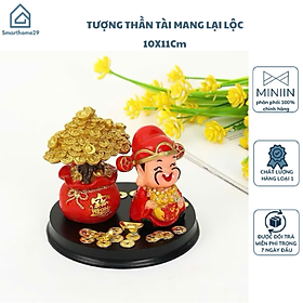 Tượng Thần Tài Hũ Vàng Tài Lộc, Hũ Muối Ông Địa- May Mắn, Bình An, Trang Trí Tết - HÀNG CHÍNH HÃNG MINIIN - THẦN TÀI