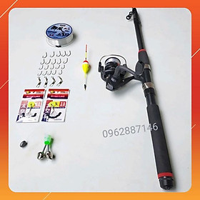 Combo bộ cần câu cá rút shimano kèm máy và phụ kiện đầy đủ  docaucagiangnam