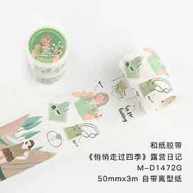 Một chu kì washi tape chủ đề cuộc sống thiếu nữ dễ thương dùng để trang trí 35cm