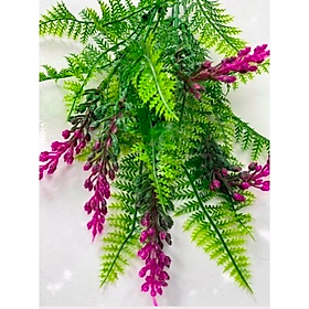 Mua Cụm dương xỉ giả có hoa - Size 27cm - Cây dương sỉ giả  hoa lụa decor trang trí rẻ  bền  đẹp