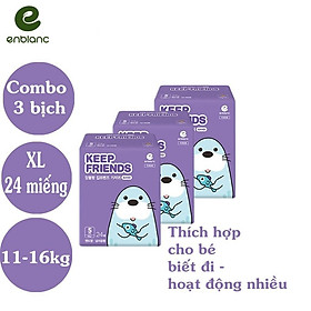 Combo 3 tã bỉm dán/quần Enblanc KEEP FRIENDS nội địa Hàn Quốc đủ size từ 2-20kg miếng siêu mỏng, siêu thấm hút