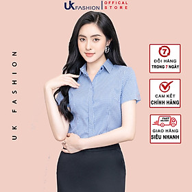 Áo Sơ Mi Nữ Công Sở Thiết Kế Họa Tiết Caro Đẹp Ngắn Tay Vải Hàn Cao Cấp Không Nhăn Nhàu UK Fashion NKSM2012010