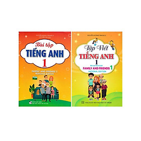 Sách - Bài Tập Tiếng Anh + Tập Viết Tiếng Anh Lớp 1 - Bộ Sách Family And Friends 1 National Edition - Combo 2 Cuốn - Hồng Ân - Nhà Xuất Bản Đại Học Quốc Gia Hà Nội