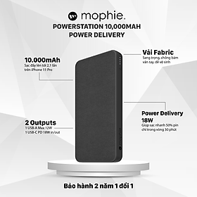 Mua Sạc dự phòng Mophie Powerstation 10 000mAh Power Delivery - Hàng chính hãng