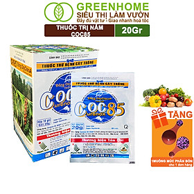 Thuốc Trị Nấm Cây Trồng Greenhome, Coc85 Wp, Gói 20gr, Trừ Đốm Lá Cho Hoa Hồng, Nấm Trên Kiểng Lá, Cây Cảnh, Cây Ăn Quả - 1 GÓI COC85 20GR