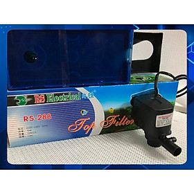 Combo Máy bơm, máng lọc, dành cho hồ cá cảnh RS-288 + 1 bông lọc nước hồ cá