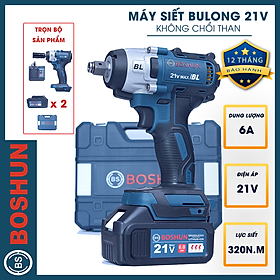 Máy Siết Bulong Pin 21V BOSHUN 6097B Lực Siết 380Nm Không Chổi Than - HÀNG CHÍNH HÃG