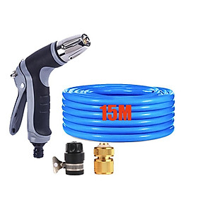 Mua Bộ dây và vòi xịt tăng áp rửa xe tưới cây 15M (cút đồng nối nhựa đen) 206817