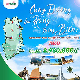 [E-Voucher] Vietourist - Tour Du Lịch Tây Nguyên 2023: Tây Nguyên - Miền Trung 7 Ngày 6 Đêm