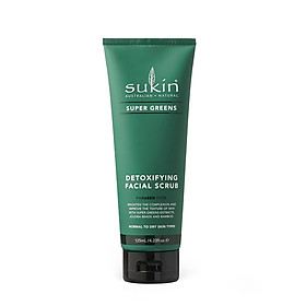 Kem tẩy tế bào chết & thải độc dành cho da mặt Sukin Super Greens Detoxifying Facial Scrub 125ml