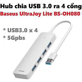 Mua Hub Usb bộ chia USB3.0 ra 4 cổng Baseus UltraJoy Lite BS-OH080 _ Hàng chính hãng