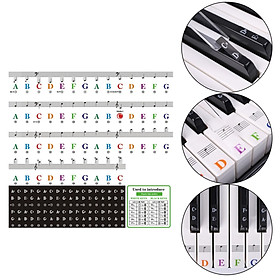 Piano Keyboard Sticker, Keyboard Decal, Music Note Labels, Colorful Bigger Letter Decal, Transparent Removable for 88 /61/ 54/ 49/37 Piano Keyboard
