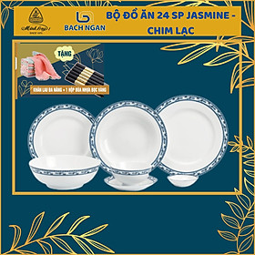 Mua Bộ chén dĩa sứ Minh Long 24 sản phẩm JASMINE Chim Lạc dùng cho gia đình  sứ đẹp cao cấp dùng đãi khách  tặng quà tết