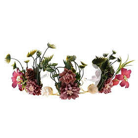 Floral Crown Tiara Flower Fairy Headband Wedding Headpiece Party Costume