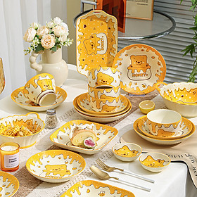 Mua Bán lẻ Bộ Bát Đĩa Thương Hiệu Gosu họa tiết Gấu vàng Honey đáng yêu  chất men sáng bóng
