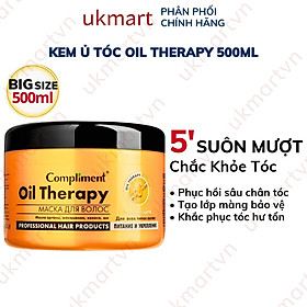 Ủ Tóc Compliment Oil Therapy Argan Oil 500ml Chăm Sóc Chuẩn Salon Phục Hồi Dưỡng Tóc Chắc Khoẻ Bóng Mượt Bồng Bềnh