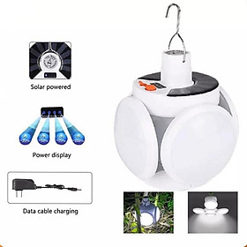 Mua Đèn Tích Điện 5 Bóng 4 Cánh Siêu Sáng 2 Chế Độ Sạc Pin Và Năng Lượng Mặt Trời