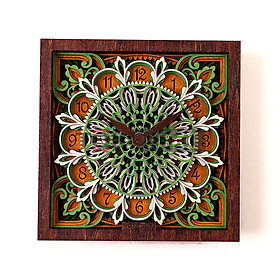 Mua Đồng Hồ Để Bàn Gỗ Nghệ Thuật 3D - Khắc Laser - Kim Trôi Không Ồn