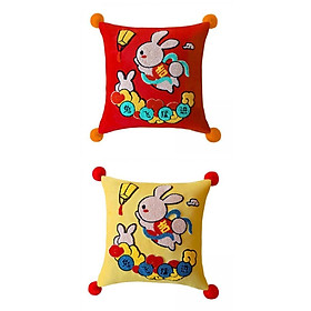 Chinese New Year Rabbit Pillow Cover for Spring Festival