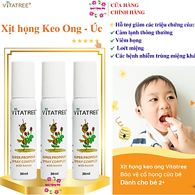 Xịt keo Ong Vitatree Super Propolis Spray Complex tăng sức đề kháng, kháng khuẩn, nấm, giảm viêm họng, ho, nhiệt miệng - QuaTangMe Extaste - 15+ 30ml