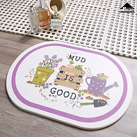 Mua Thảm Đá Tảo Lau Chân Chống Trượt Diatomat Nhật Bản Hình Bầu Dục