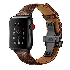 Mua Dây Da Cá Sấu France Khóa Bướm Chống Gãy dành cho Apple Watch 42/44/45/49mm