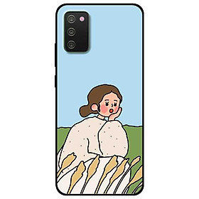 Ốp lưng dành cho Samsung Galaxy A02 - A02s - A03s - Cô Gái Chống Cằm