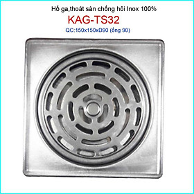 Mua Phễu thoát sàn inox 15x15cm KAG-TS32  hố ga thoát sàn nước vuông 15x15cm ống thoát D90 thoát nhanh giá tốt sử dụng tốt