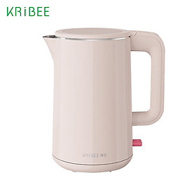 KRiBEE KB-C3 Electric Kettle with Double Wall Stainless Steel 1.5L Tea Kettle with 1800W Fast Boiling Heater Temperature