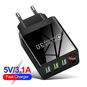 Mua Củ Sạc Nhanh LED Cao Cấp (3 Đầu USB) Dùng Cho Thiết Bị Iphone/ Samsung/ Android