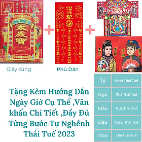 Mua Giấy cúng THÁI TUẾ 2023(Đủ Bộ kèm Áo Phù dán Giấy Thế..) kèm Hướng dẫn Chi tiết-Quý Mão
