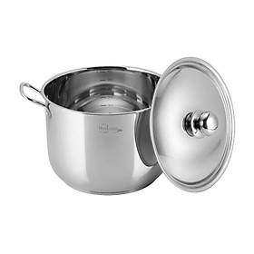 Nồi inox 304 3 đáy 3 đáy Roman Fivestar nắp inox thân cao 24cm N24-3DS304