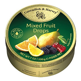 Kẹo trái cây Cavendish & Harvey vị Mixed Fruit hộp 200gr (Xanh lá)