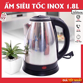 Ấm Siêu Tốc Inox 1,8 Lít Hâm Sôi Siêu Nhanh - Bình Siêu Tốc Inox Tốt Cho Tình Trạng Sức Khỏe Người Sử Dụng - Hàng Nhập Khẩu