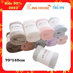 Hình ảnh Khăn tắm lông cừu Hàn Quốc size lớn 70*140cm