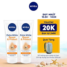 Combo 2 Tinh Chất Dưỡng Thể Dưỡng Trắng NIVEA Ban Ngày Giúp Phục Hồi & Chống Nắng SPF50 (180ml) - 88314