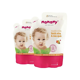 Combo 2 Túi bổ sung Nước rửa bình sữa & rau quả Mamamy 600 ml