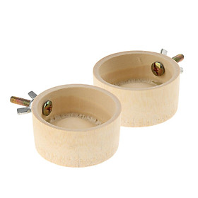 2 Pieces Food & Water Cup, Bamboo Feeding Dish Feeder Can Install to The Cage