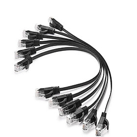 6 gói 15cm 50cm 1m 2m3m5m10m 30m 98FT Cáp CAT6 Flat UTP Ethernet Network Cable RJ45 Patch LAN cable black/blue/white color Màu sắc: Trắng