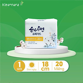 BĂNG VỆ SINH KLEANNARA SOONSOOHAN 100% COTTON HÀNG NGÀY (18CM)- 20 MIẾNG