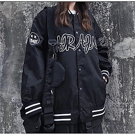 ÁO KHOÁC DÙ KIỂU BOMBER NAM NỮ PHỐI CHỮ PHONG CÁCH HÀN SIÊU CHẤT TRANG
