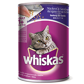 Đồ Ăn Cho Mèo Whiskas Vị Cá Thu Và Cá Mòi Lon 400g