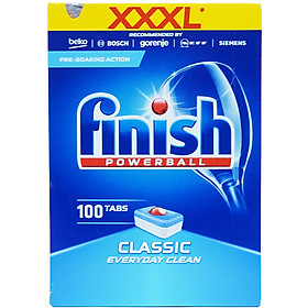 Viên rửa Chén Tổng Hợp Finish 100 Tabs classic Dùng Cho Máy Rửa Bát